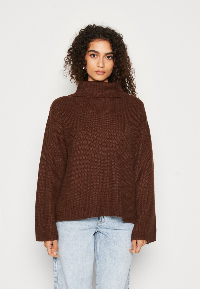 VILA VIVIGGA ROLL NECK - Jumper - shaved chocolate