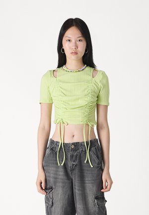 CROP TOP  PULL LACES   - Top - light green