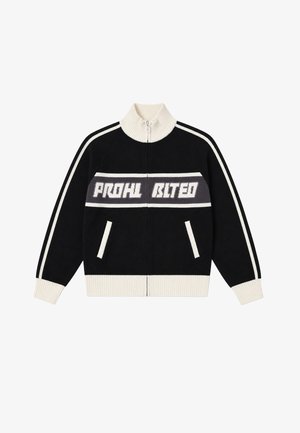PROHIBITED, LETTERMAN KNIT JACKET - Vest - black