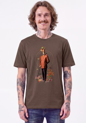 watapparel, FANCY LLAMA UNISEX - T-shirt print - mocha