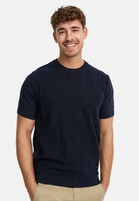 INDICODE JEANS - Basic T-shirt - navy Thumbnail Image 1