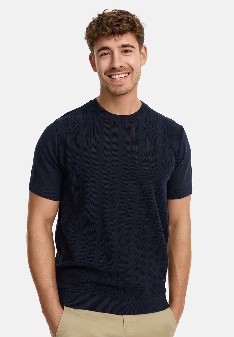 INDICODE JEANS - Basic T-shirt - navy, Enlarge