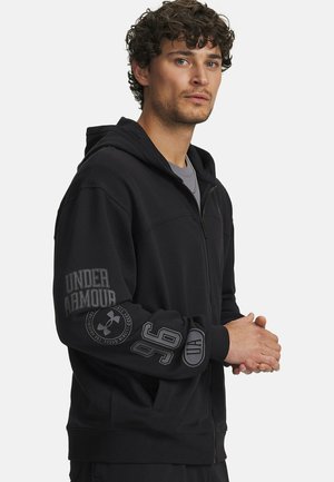 Under Armour, RIVAL LIGHTWEIGHT GRAPHIC - Sweatjacke - black