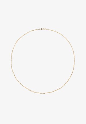 Twistet guldkæde med en fin, delikat design og lukning med clasp, velegnet til lag-på-lag styling eller som enkeltstående smykke.