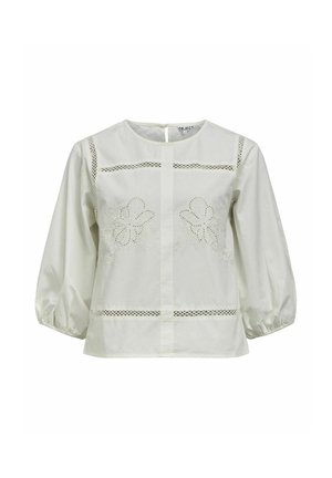 Object, BLOUSE EMBROIDERED - Blusa - cloud dancer