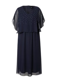 Ulla Popken RHINESTONE DETAIL LAYERED - Vestido informal - marine