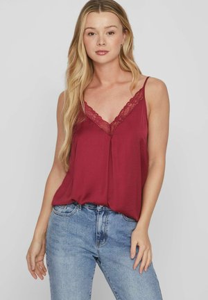 VILA TRÄGER VERZIERTES - Top - beet red