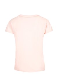 Helles rosa T-Shirt mit kurzen Ärmeln aus weicher Baumwolle, klassischem Rundhalsausschnitt und ohne sichtbare Muster oder Akzente.