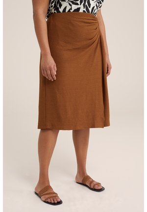 WE Fashion CURVE - A-lijn rok - brown