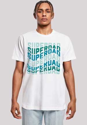 SUPER DAD RETRO TREND VATERTAGS DESIGN FÜR PAPAS - Print T-shirt - weiß