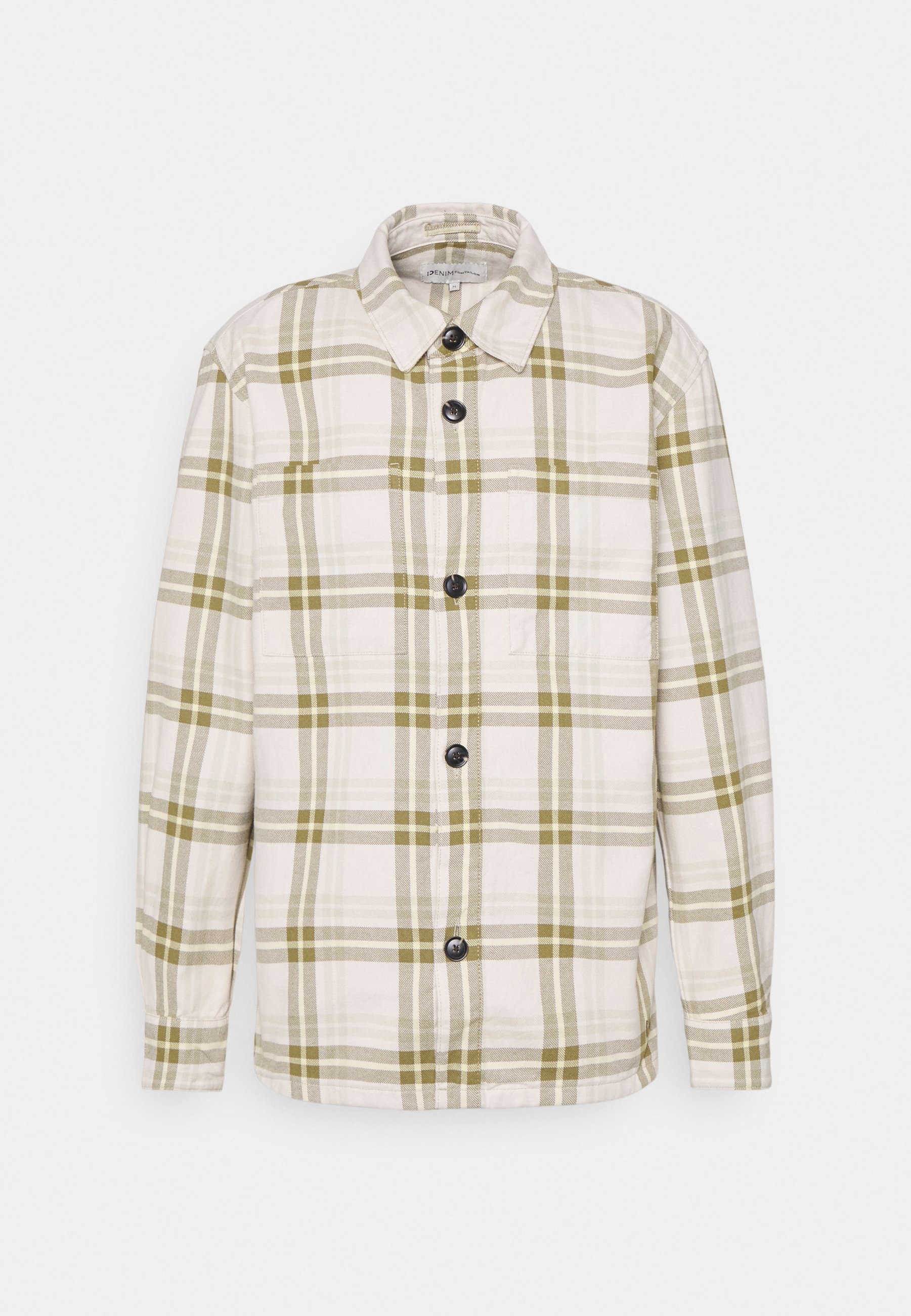 Tom Tailor Denim Check Shirt Jacket Summer Jacket creme/olive, Men's, Size: Medium, Beige