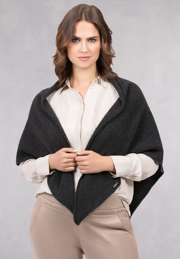 MERINO LAMBSWOOL DREIECKSTUCH - Schal - anthrazit