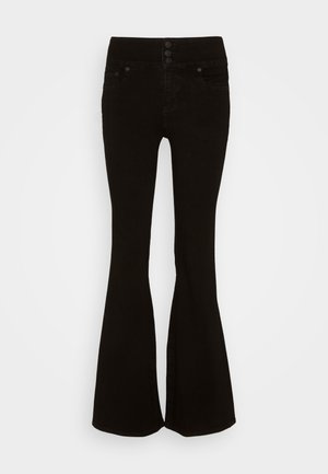 American Eagle SUPER HIGH RISE - Jean flare - onyx black