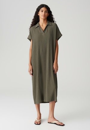 RELAXED FIT MIDI - Blousejurk - olive leaf