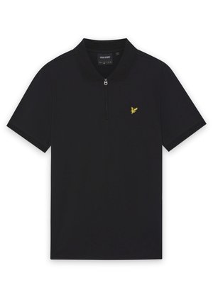 Lyle & Scott, QUARTER ZIP - Poloshirts - jet black