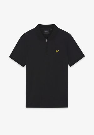 Lyle & Scott, QUARTER ZIP - Poloshirts - jet black