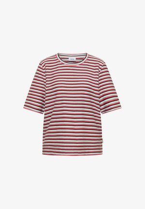Cecil, T-SHIRT MIT STRUKTUR UND STREIFEN - Print T-shirt - brown cacao