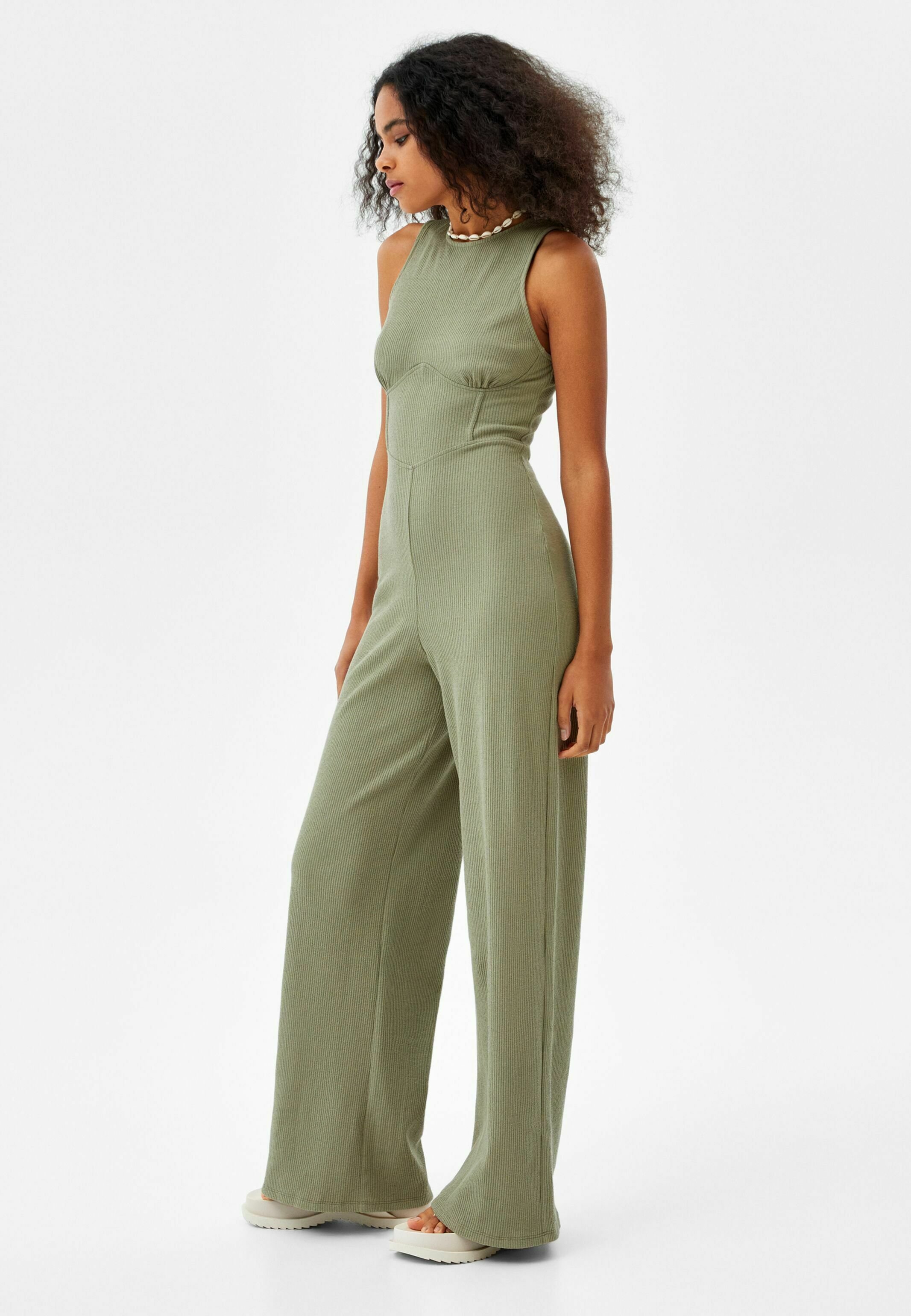 Bershka Tuta jumpsuit - khaki/cachi - Zalando.it