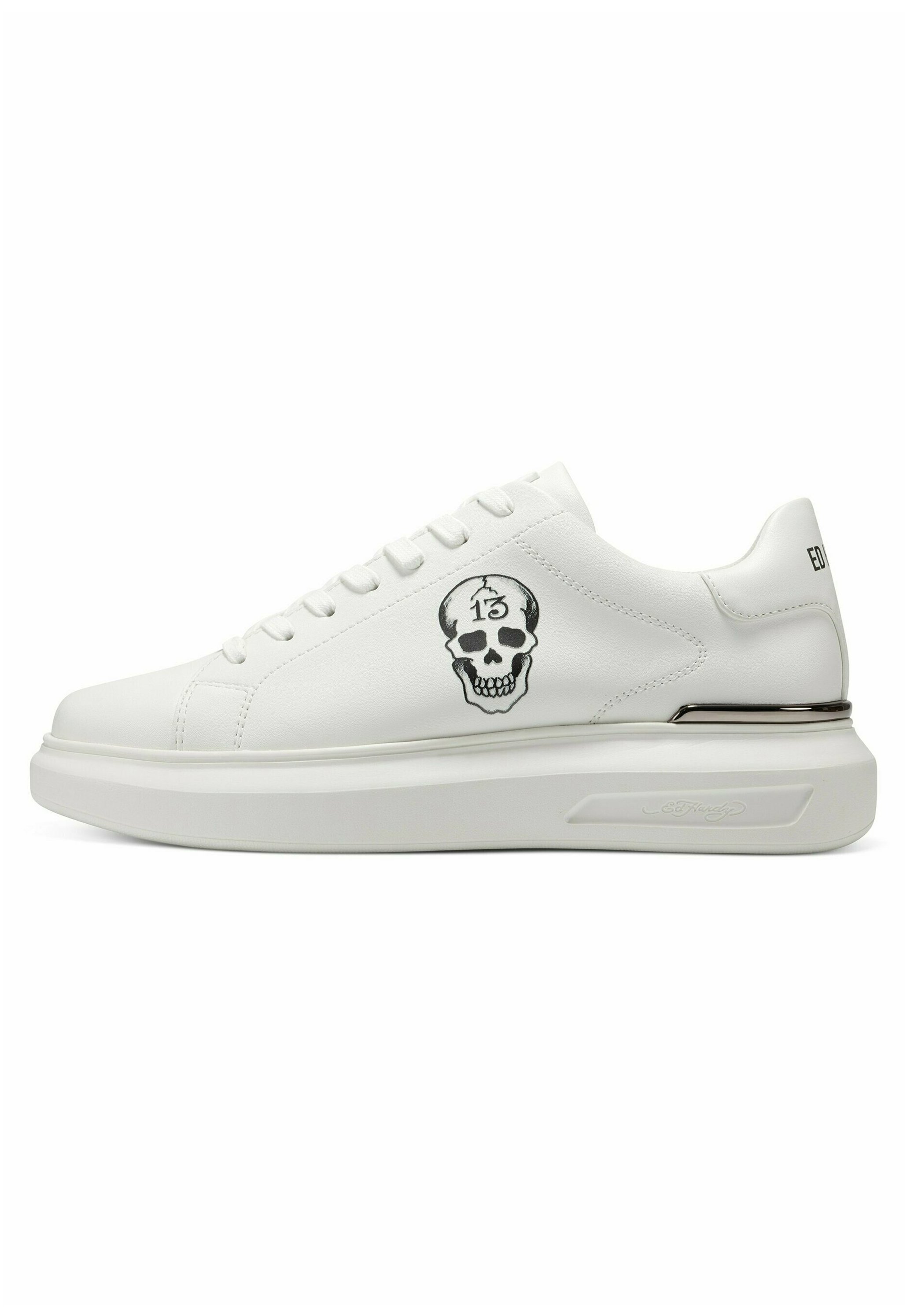 Ed Hardy BUMP ED-SKULL - Sneakers laag - white gunmetal/wit - Zalando.nl