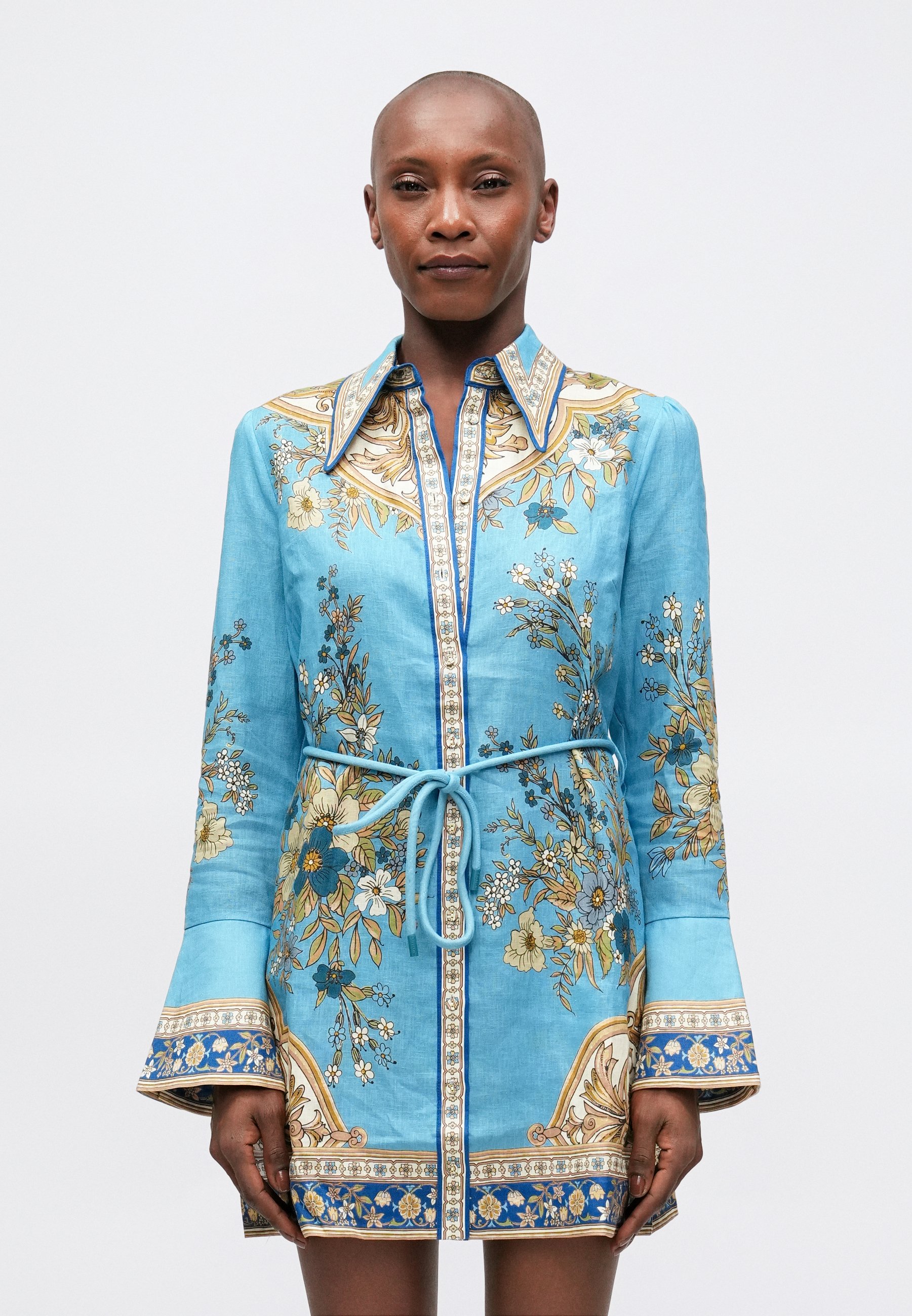 Alemais CASSIE MINI DRESS - Shirt dress - blue - Zalando.ie