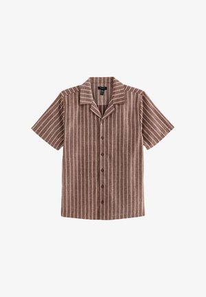 New Look, SHORT SLEEVE STRIPE REGULAR LONGLINE - Camicia - rust