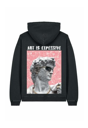 ART IS EXPENSIVE DAVID PRINT VINTAGE HEAVYWEIGHT - Felpa con cappuccio - black denim