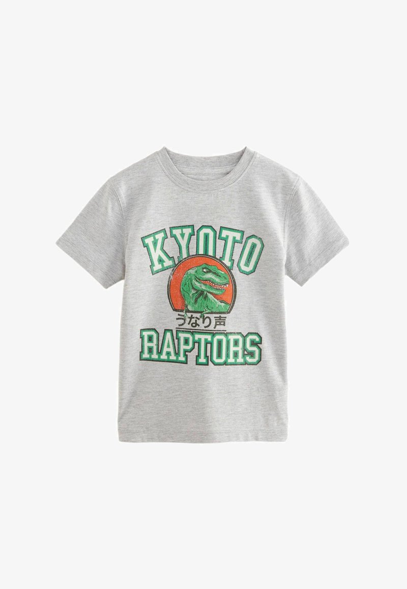 Next SHORT SLEEVE GRAPHIC REGULAR FIT - Nyomott mintás póló - grey raptors