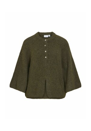 VILA, KNITTED CARDIGAN VIBOWS 3/4 SLEEVED - Strickjacke - forest night