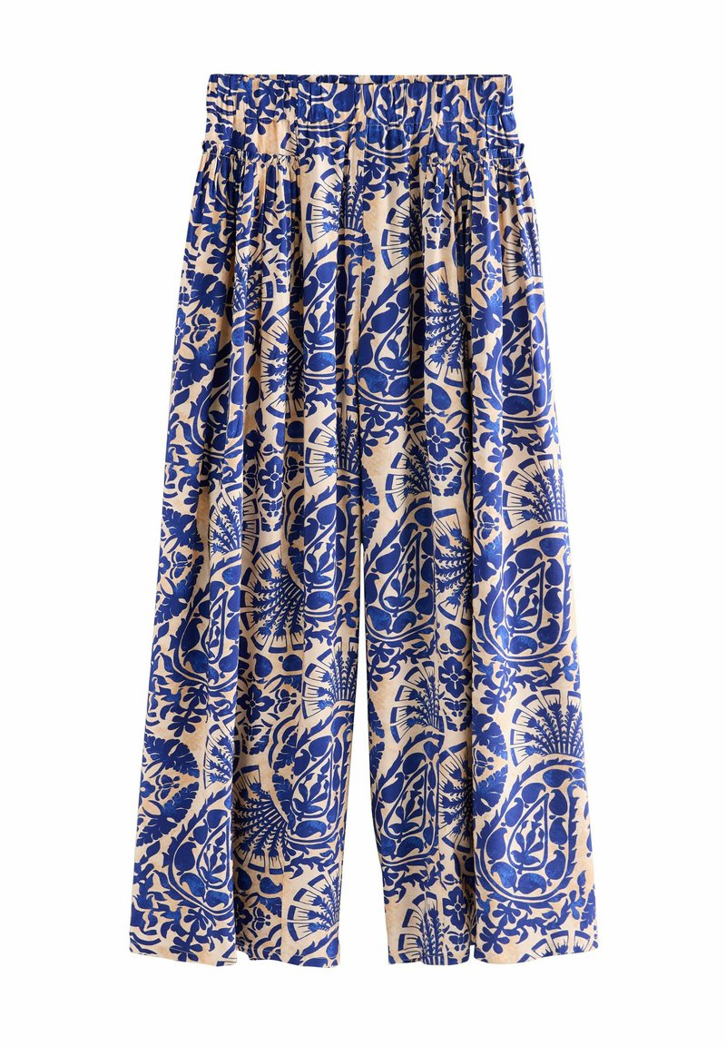 Next TALL FIT-PALAZZO - Trousers - blue white print