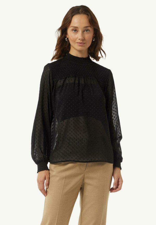 MIT SMOK-DETAIL - Bluse - schwarz