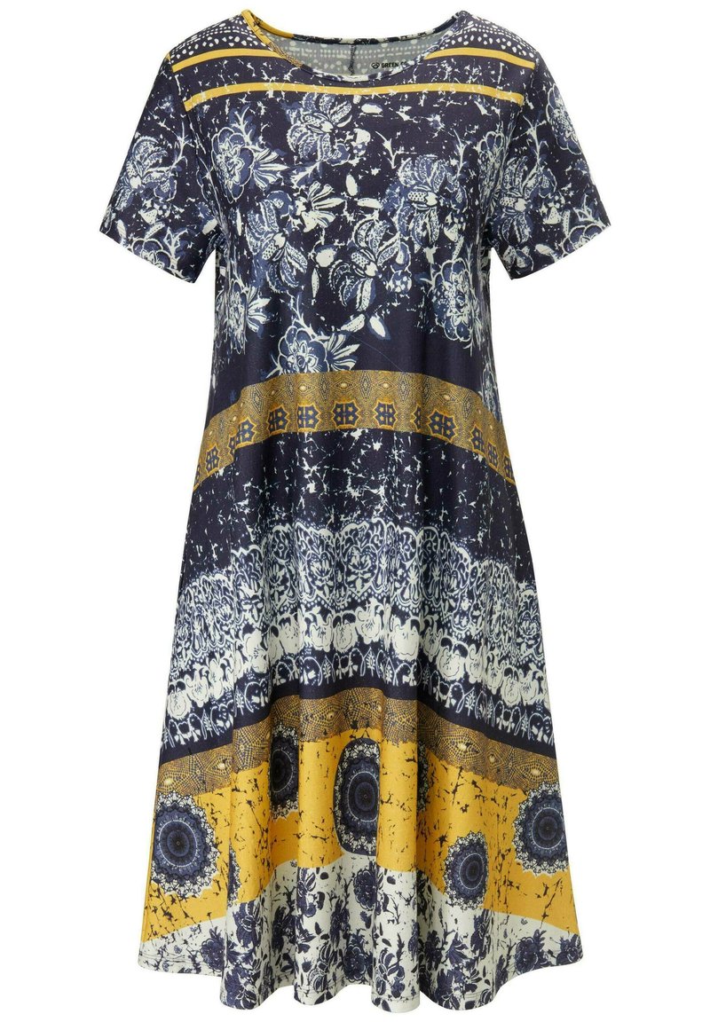 Damen Freizeitkleider | Green Cotton Freizeitkleid marine/maisgelb/blau - GE13443 Damen Freizeitkleider | Green Cotton Freizeitkleid marine/maisgelb/blau - GE13443