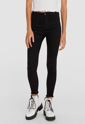 MIT HOHEM BUND UND RISSEN - Jeans Skinny - black