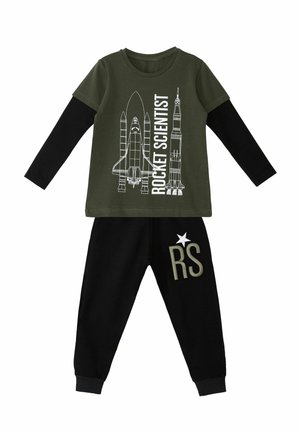 SET ROCKET - Tracksuit bottoms - dunkelgrün