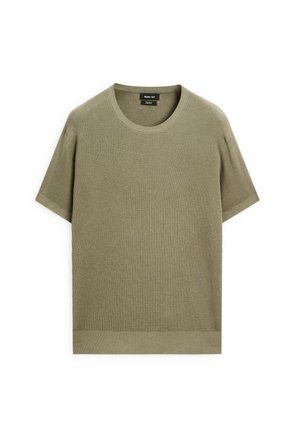 Massimo Dutti TEXTURED  SHORT SLEEVE - Basic T-shirt - green