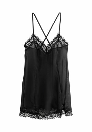 EMBROIDERED SLIP - REGULAR FIT - Nattrøjer / negligé - black