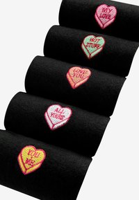 Next EMBROIDERED FIVE PACK - Zoknik - black valentine s day