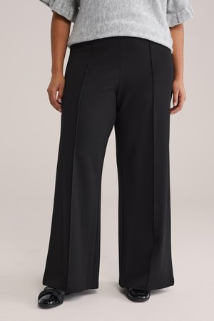 WE Fashion Auduma bikses - black