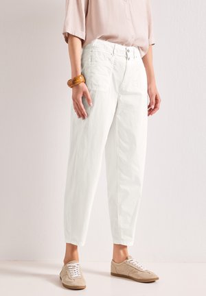 Street One HIGH WAIST BARREL LEG HOSE - Housut - off white