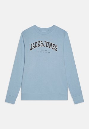 JJECALEB VARSITY CREW NECK - Ikdienas džemperis - chambray blue