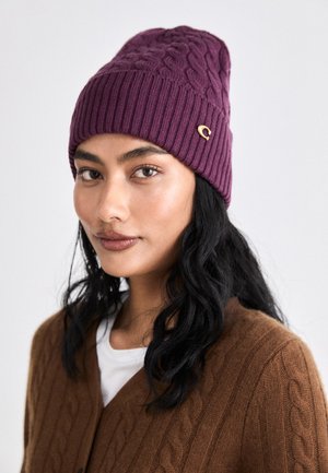 CABLE BEANIE - Kapa - oxblood