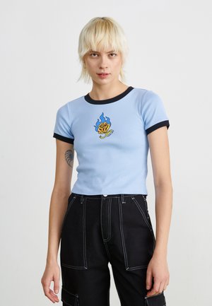 LUCKY ROSE RINGER - Tričko s potlačou - crystal blue/black