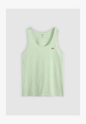 Hellgrünes ärmelloses Levi's Baumwolltanktop mit Rundhalsausschnitt und kleinem rotem Levi's-Logo auf der linken Brust.