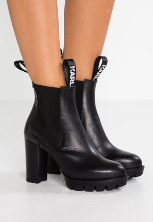 High heeled ankle boots - black