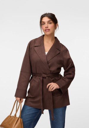 Vero Moda Curve, VMCJOSELINA JACKET - Яке от изкуствена кожа - coffee bean