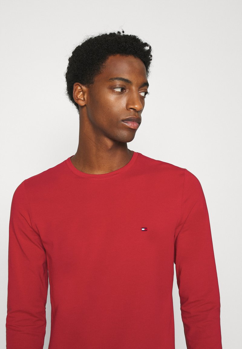 red tommy hilfiger shirt long sleeve