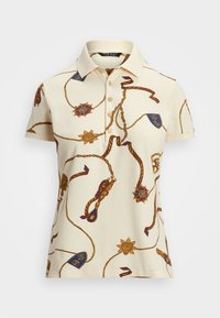 Lauren Ralph Lauren BELTING PRINT STRETCH PIQUÉ POLO SHIRT - Polo shirt - cream/multi-colored