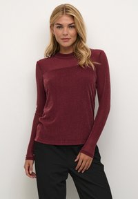 Kaffe KAOLGA GLITTER MESH - Blouse - deep wine