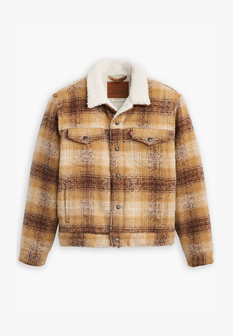 Levi s TYPE III SHERPA TRUCKER JACKET Jas Westin Plaid Curry beige levi-s-type-iii-sherpa-trucker-jacket-jas-westin-plaid-curry-beige