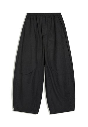 Bershka, PRINTED BARREL TROUSERS - TROUSERS - Pantalon classique - black