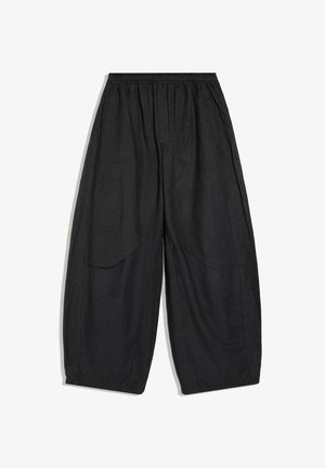 Bershka, PRINTED BARREL TROUSERS - TROUSERS - Broek - black